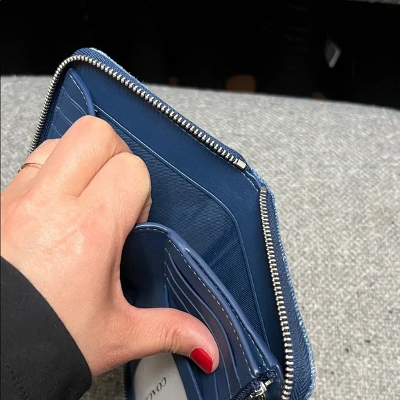 EUC Coach Denim Quilted Wallet - Picture 3 of 5